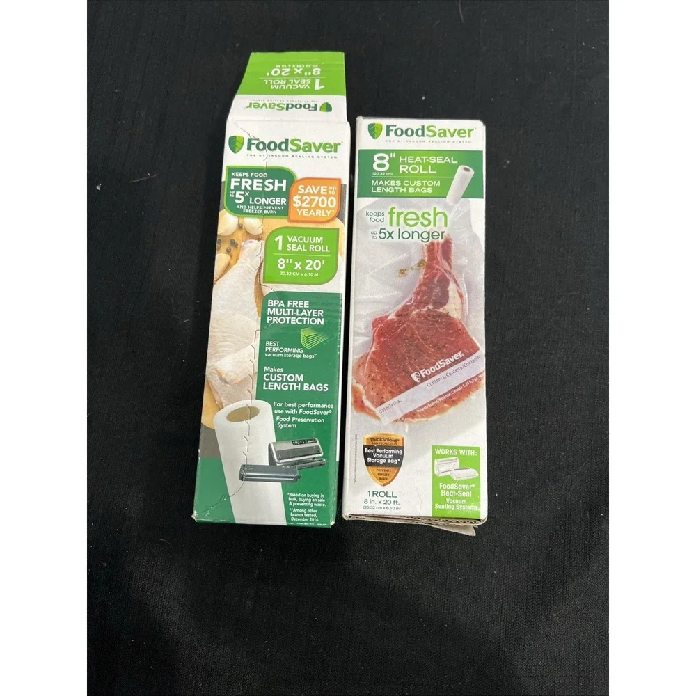 NEW FoodSaver 8‎ inch x 20 foot Vacuum Seal Heat-Seal Rolls 2-Pack